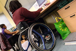 Picture shows man using computer