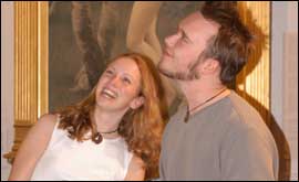 Visitors enjoying the Cheltenham Art gallery and Museum.