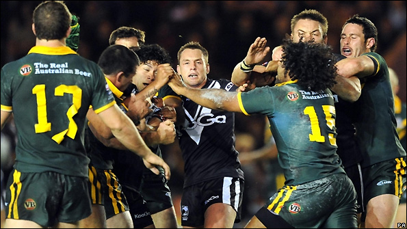 Australia and New Zealand players tangle at The Stoop
