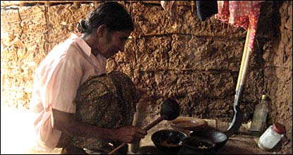 Resettled villager in north