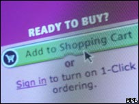 Online shopping screen