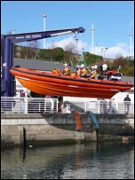 Lifeboat on a hoist