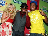 Julianne Hough, Ne-Yo and Chris Brown