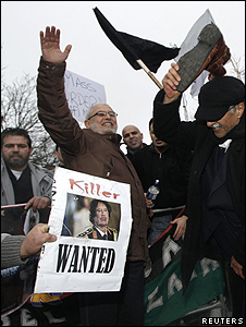 Anti-Gaddafi protest in London, 20 Feb 11