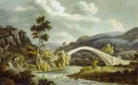 Llun o'r bont gan S Alken oddeutu 1796 yn y llyfr