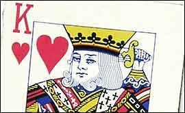 The king from a pack of playing cards