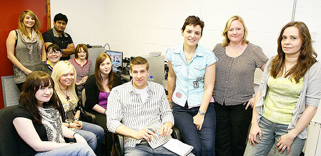 University of Ulster students with Denise Watson, Maggie Swarbrick and Fiona O'Neill