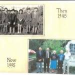 Geoff North, Gaius Warren, Jeanie Pendreich, Ray Pritchard, Keith Crow taken 1945 and again in 1995