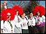 Ladies with red wigs on!