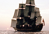 Photo of the replica 'Endeavour' at sea