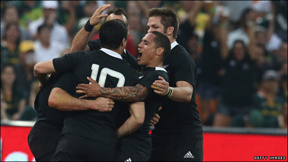  The All Blacks perform the haka ahead of the 2010 Tri-Nations Bledisloe Cup win over Australia