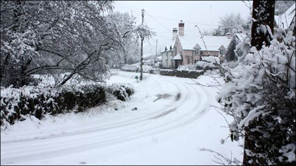 Snow in Luxborough, Exmoor, photographed by Chris Binding