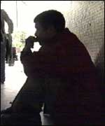 Homeless man on the street