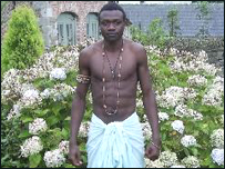 Antony was dressed up as a slave for the filming