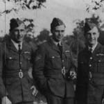 On the banks of the Nile at an Operational Training Unit in Ismalia in January 1945. I am in the middle.