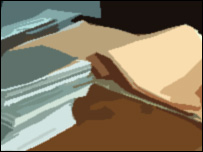 Paper and books on dexk