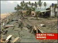 TV pictures of the disaster