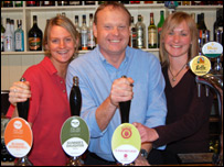 Mark Murphy with staff at the Cannon Brewery
