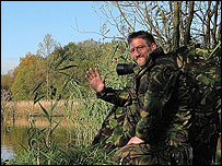 Chris at his hide