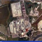 Courtesy Getmapping Plc.. Kemsley Paper Mill, which in 1940 belonged to the Bowater Paper Corporation. Cross marks the approximate spot where bombs fell.