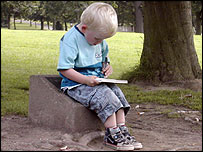 Young artist at the Yorkshire Sculpture Park 