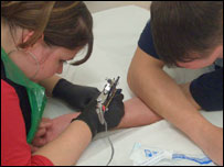 Victoria working her art!