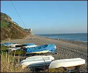 Branscombe Beach and boats