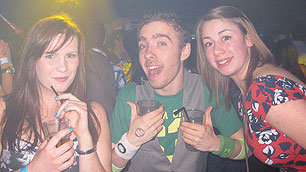 Lee with two friends