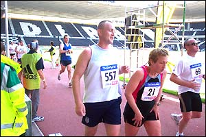 At the finish line
