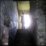 Phil Pocknee at the top of the stairs.