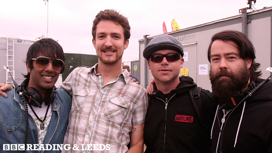 Frank Turner with Nihal, Mike Davies and Daniel P Carter before his performance