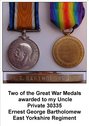 Medals awarded to 'Ern'
