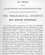 An extract from the call for help with the Oxford English Dictionary