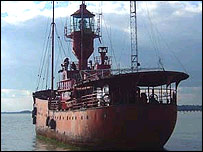 Lightship in sea