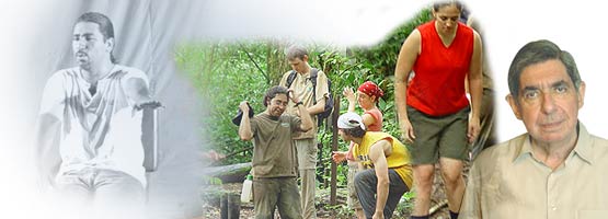 Nicaraguan playwrite, Cesar Melendez. Eco-volunteers readying for work at the Tenorio National Park in northern Costa Rica. Nobel Peace prize winner, Oscar Arias.