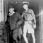 Japanese prison camp commandant leaving Peninsular Hotel.