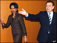 Condoleezza Rice e Gerard Schroeder