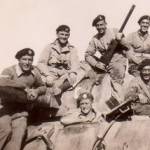 Stanley Painter's tank crew colleagues in 1944 - the caption on the back of the photo reads: "Suez Road - Nov 1944"