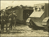 King George inspecting the tanks (Bovington)
