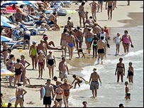 crowded beach