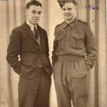1940 — Photograph of Arthur Ward taken, at the Fred Shaw studio in Rotherham, with Keith Spencer of Swallownest. Keith was later to join the Royal Air Force and become a Flying Officer.