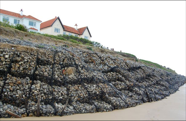 Sea defences at Thorpeness in Suffolk