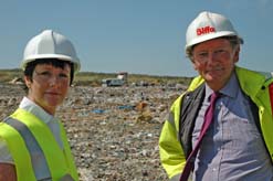 Miriam O'Reilly with Peter Jones from Biffa