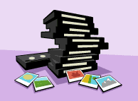 Go to our film archive section (image: stack of video tapes)