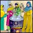 زنان درحالت پختن گوشت کوچه