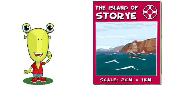 Goggs and his guidebook - The Island of Storye