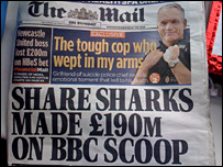 Mail on Sunday headline