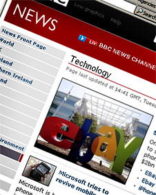 Screengrab of BBC News technology website 