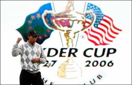 Tiger Woods in Ryder Cup action