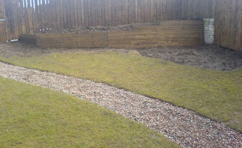 The path, the patio and the veg bed. The Tweedie's have been a busy family.
